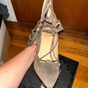 Elegant dark taup Lace-Up Women's Shoes